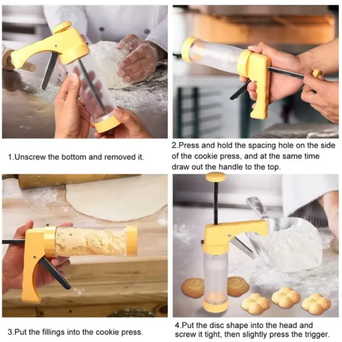 Cookie Press Gun Kit Set DIY Biscuit Maker3