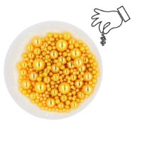 Mixed Size Yellow Gold Sugar Pearls