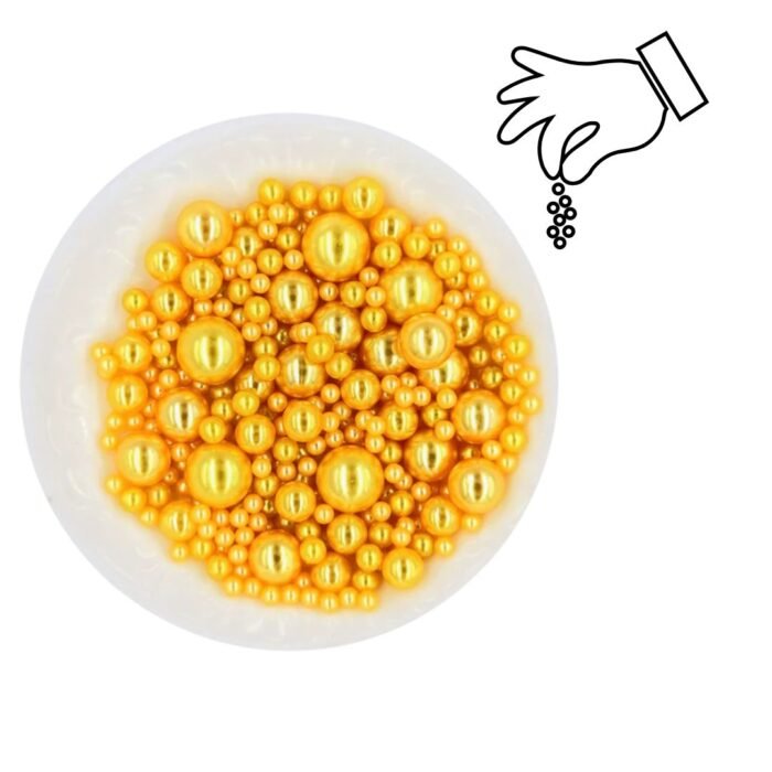 Mixed Size Yellow Gold Sugar Pearls