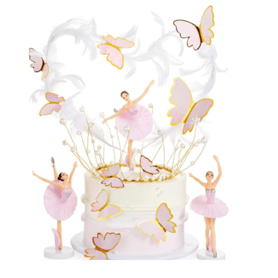 Set of 3 Ballerina Figurine Cake Topper 2