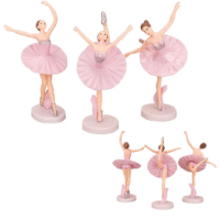 Set of 3 Ballerina Figurine Cake Topper