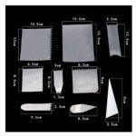 Set of 9 Flexible Transparent Cake Icing Scraper