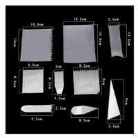 Set of 9 Flexible Transparent Cake Icing Scraper