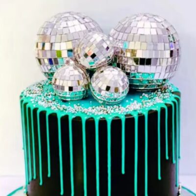 1 Pc Disco Ball Cake Topper 10 cm