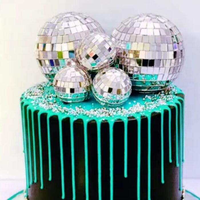 1 Pc Disco Ball Cake Topper 10 cm