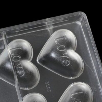 10 Cavity Love Heart Shape Polycarbonate Chocolate Mould (2)