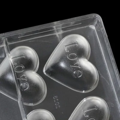 10 Cavity Love Heart Shape Polycarbonate Chocolate Mould (2)