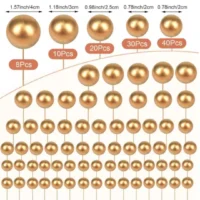 108 Pcs Set Gold Faux Balls Cake Topper