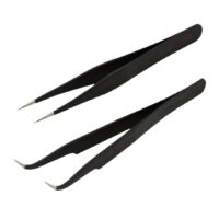 2 Pcs Set Stainless Steel Tweezers 11cm