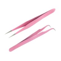2 Pcs Set Stainless Steel Tweezers 11cm