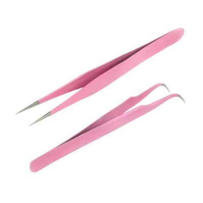 2 Pcs Set Stainless Steel Tweezers 11cm