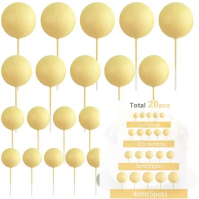 20 Pcs Set Faux Balls Cake Topper