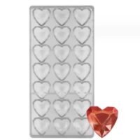 21 Cavities Diamond heart Polycarbonate Chocolate Mould