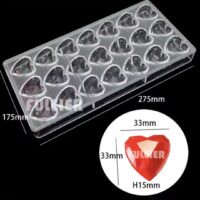 21 Cavities Diamond heart Polycarbonate Chocolate Mould