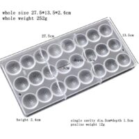 24 Cavities Golf Ball Shape Polycarbonate Chocolate Mould