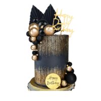 26 Pcs Set Gold Black Balls Cake Happy Birthday Cake Topper