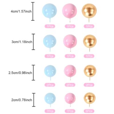 32 Pcs Set Faux Balls Cake Topper