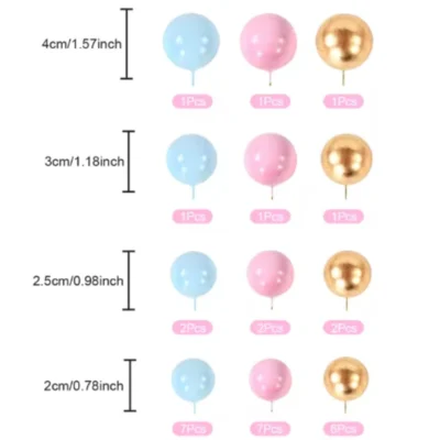32 Pcs Set Faux Balls Cake Topper