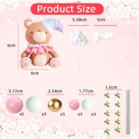 34 Pcs Set Bear Balls Stars Cake Topper
