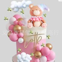 34 Pcs Set Bear Balls Stars Cake Topper