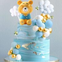 34 Pcs Set Teddy Bear Balls Stars Cake Topper