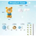 34 Pcs Set Teddy Bear Balls Stars Cake Topper (2)