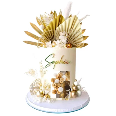 38 Pcs Set Champagne Rose Balls Cake Happy Birthday Cake Topper