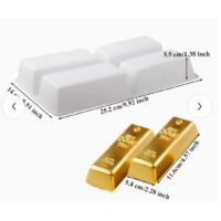 4 Cavity Gold Bar Mousse Silicone Baking Pan