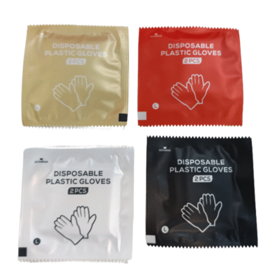 50 Packets 2 Pcs Disposable Transparent Plastic Gloves