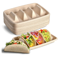 50 Pcs Disposable Sugarcane Taco Holders