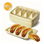 50 Pcs Disposable Sugarcane Taco Holders