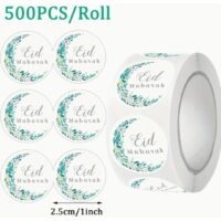 500 Pcs Eid Mubarak Round Sticker