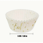 50pcs Eid Mubarak Golden Star Cupcake Liner