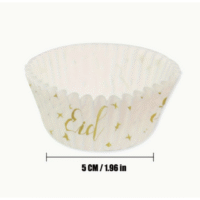 50pcs Eid Mubarak Golden Star Cupcake Liner