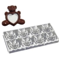 8 Cavity Bear Heart Shape Polycarbonate Chocolate Mould