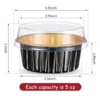 Cupcake Aluminum Baking Liner with Lid Black 125 ml