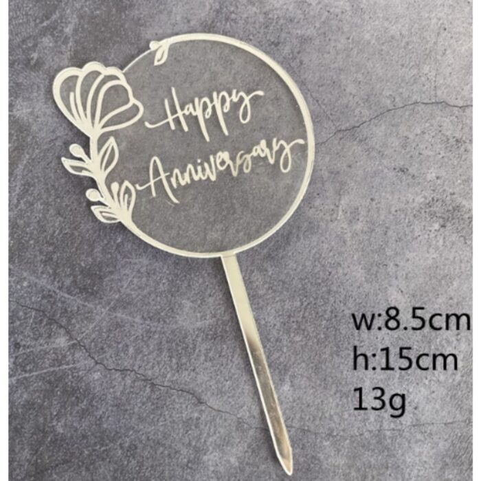 Happy Anniversary Acrylic Cake Topper