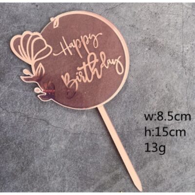 Happy Birthday Acrylic Cake Topper 2