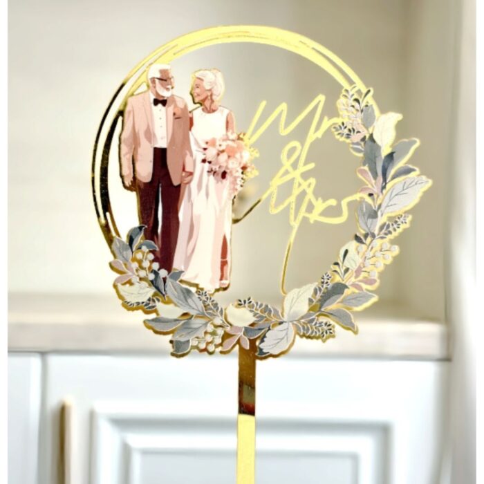 Mr & Mrs Acrylic Cake Topper 3