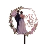 Mr & Mrs Acrylic Cake Topper 4