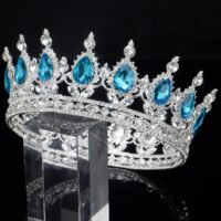 Queen Crystal Crown Cake topper Silver (2)