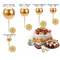 20 Pcs Set Gold Faux Balls Cake Topper