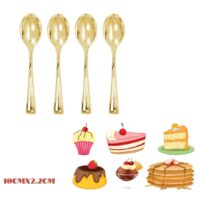 50 Pcs Disposable Mini Gold Spoon