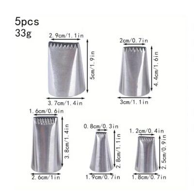 Cake Icer Piping Tips Set of 5,,