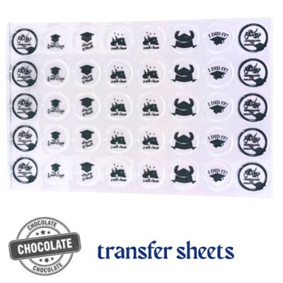 Chocolate Plaque Transfer Blister Sheets Graduation 1