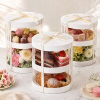 Double Layer Transparent Round Cake Box