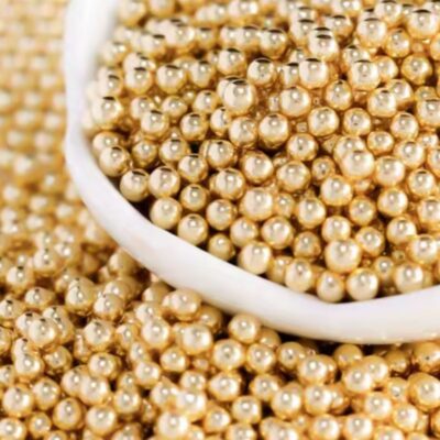 Edible Glossy Gold Sugar Pearl 100g