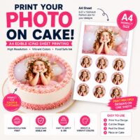 Edible Photo Printing on Sugar Paper – A4 Icing Sheet for Cakes
