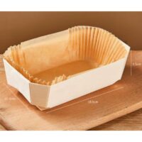 10 Pcs Wooden Baking Molds With Paper Liners 18.5x9.5x5.5 cm