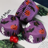 100 Pcs Bat Ghost Halloween Cupcake Baking Liner